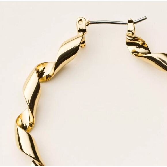 Metal Ribbon Hoop Earrings - kate spade new york x Target Gold IN HAND - Picture 2 of 4